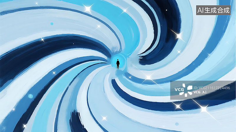 【AI数字艺术】蓝色梦幻孤独宇宙星河背景壁纸图片素材