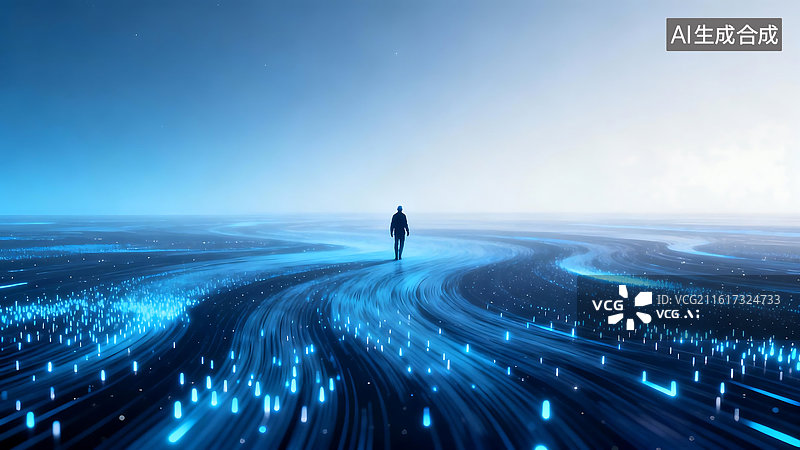 【AI数字艺术】蓝色梦幻孤独宇宙星河背景壁纸图片素材