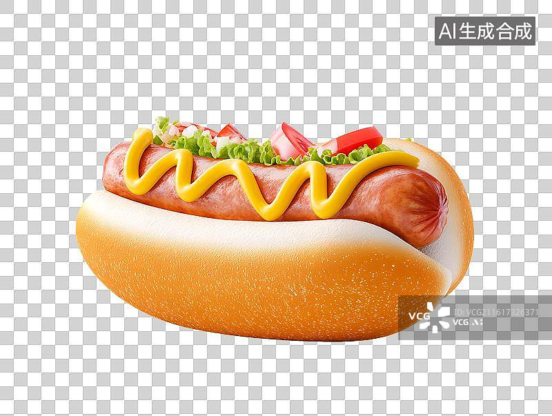 【AI数字艺术】一根美味热狗图片素材