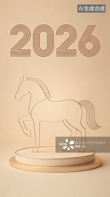 【AI数字艺术】2026马年主题插画图片素材