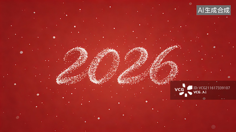 【AI数字艺术】2026新年雪花背景设计图片素材
