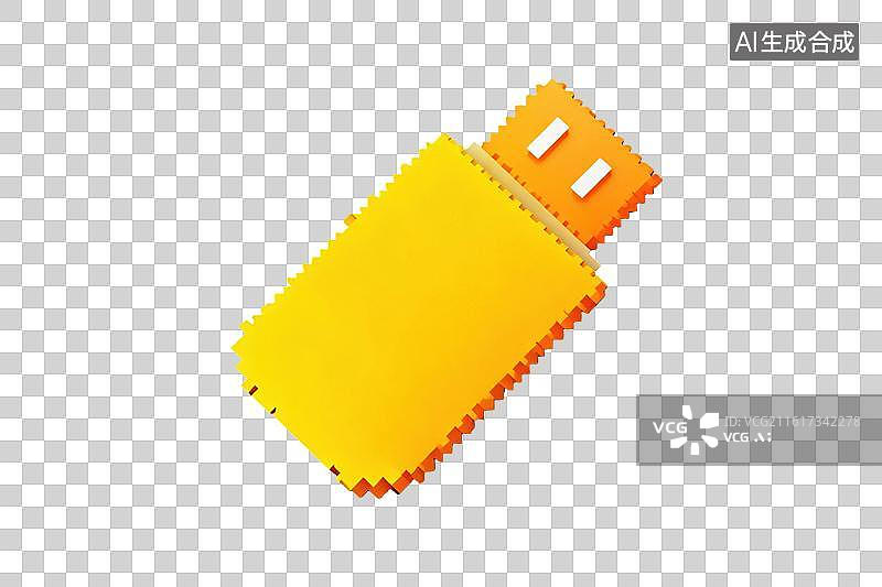 【AI数字艺术】黄色U盘特写展示图片素材