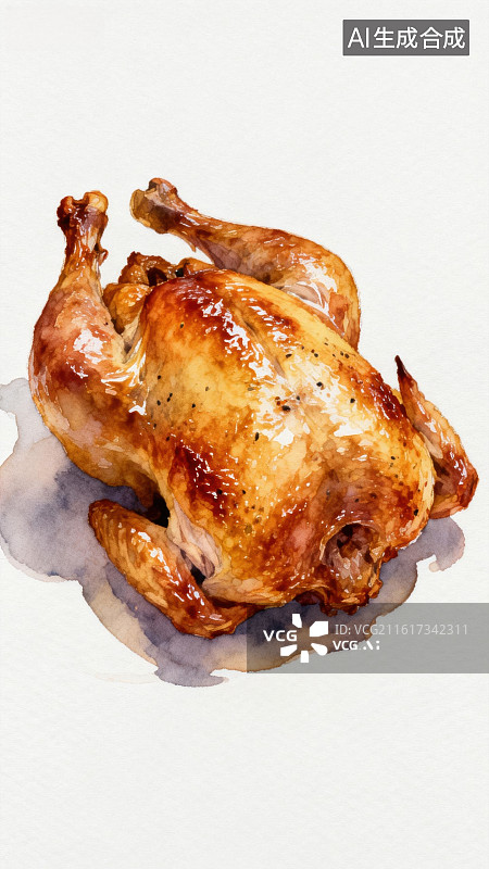 【AI数字艺术】烤鸡特写图片素材