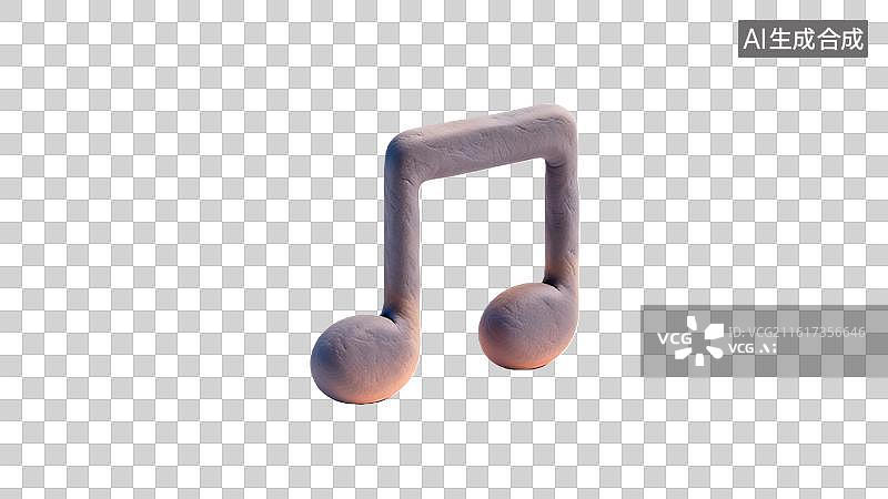 【AI数字艺术】卡通粘土风格的音符图片素材