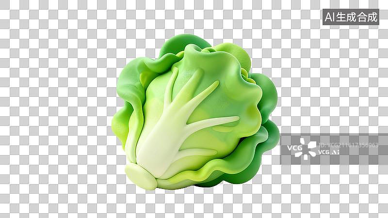【AI数字艺术】卡通包菜 绿色蔬菜图片素材
