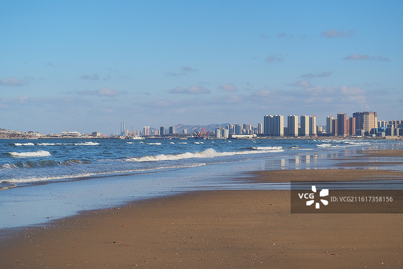 烟台牟平区粉色沙滩图片素材