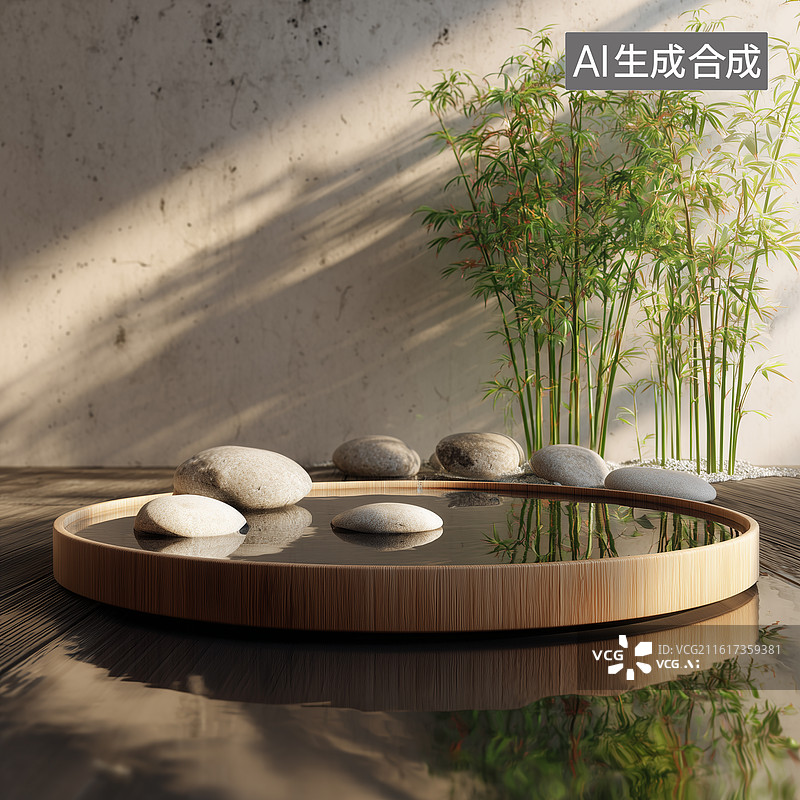 【AI数字艺术】静谧竹林场景图片素材