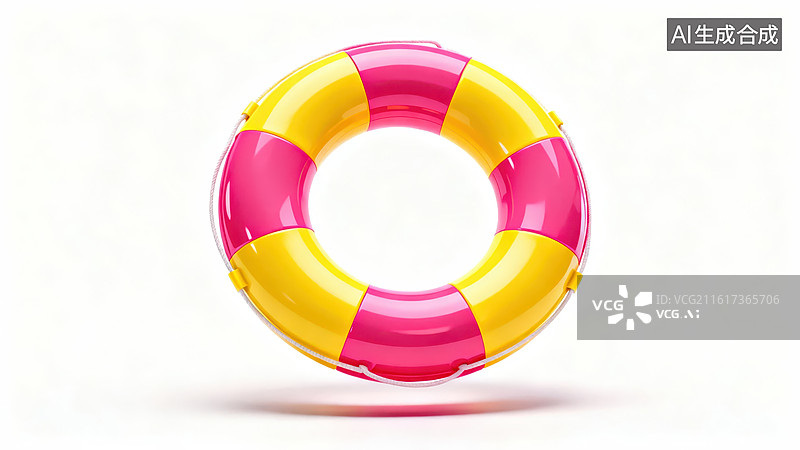 【AI数字艺术】黄粉相间救生圈图片素材
