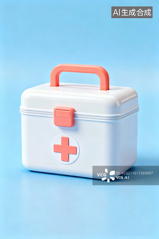 【AI数字艺术】白色急救箱特写图片素材