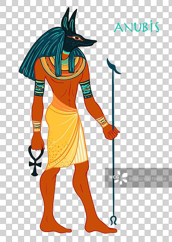 古埃及神祇阿努比斯肖像图片素材