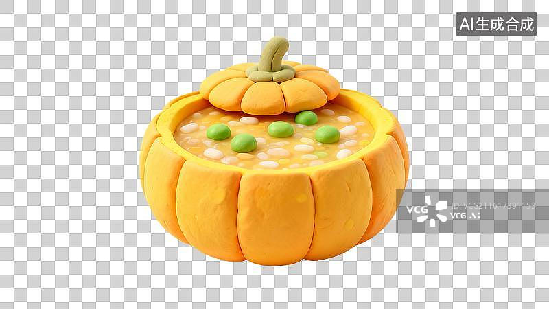 【AI数字艺术】南瓜盅杂粮粥 养生南瓜甜粥图片素材