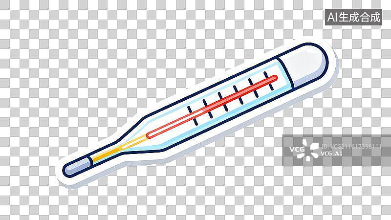 【AI数字艺术】卡通体温计插图 医用体温计图标图片素材