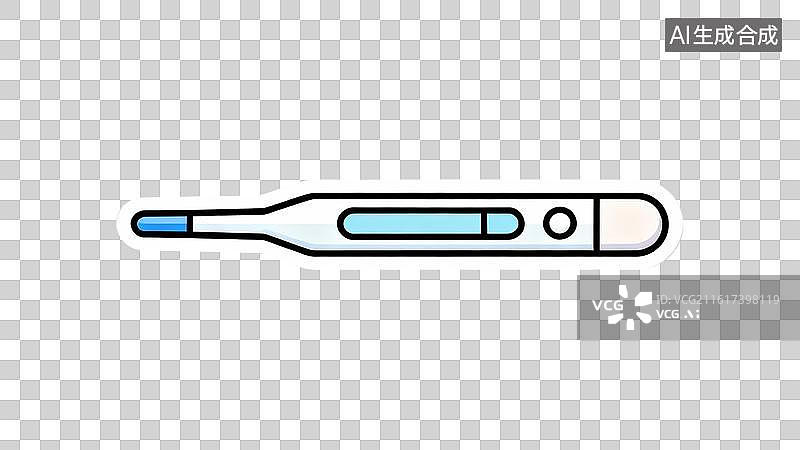 【AI数字艺术】卡通体温计插图 医用体温计图标图片素材