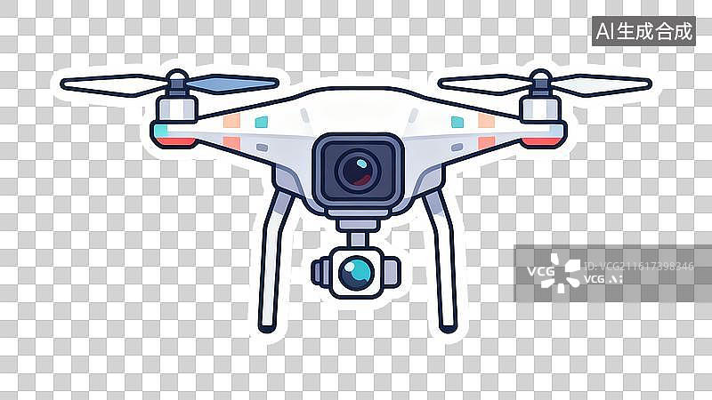 【AI数字艺术】无人机 带摄像头的无人机 卡通风格的科技未来无人机 科技无人机图片素材