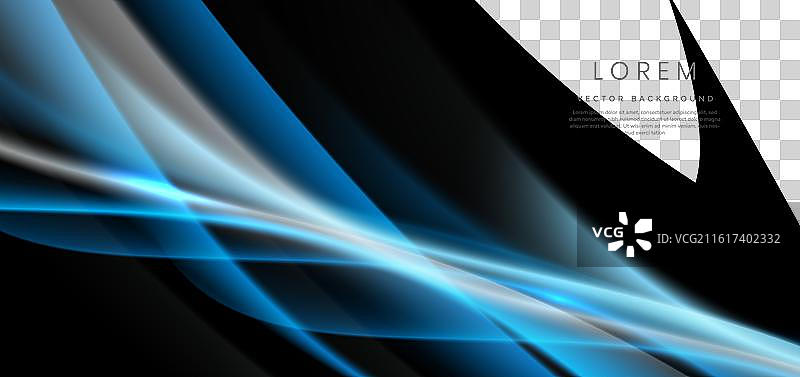 抽象的蓝色光线在白色背景上图片素材