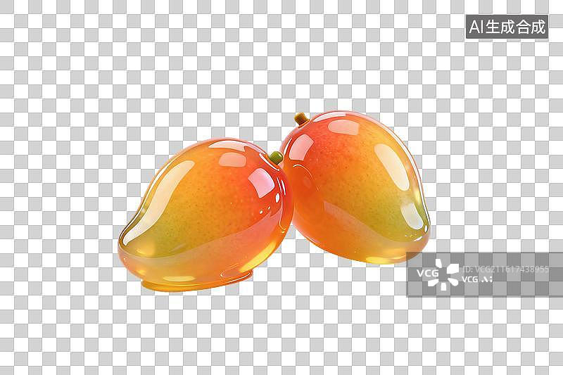 【AI数字艺术】果冻风格的芒果PNG格式的免扣元素图片素材