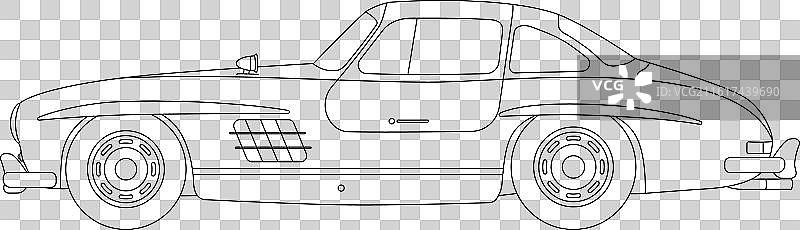 梅赛德斯-奔驰 300 SL 轮廓图图片素材