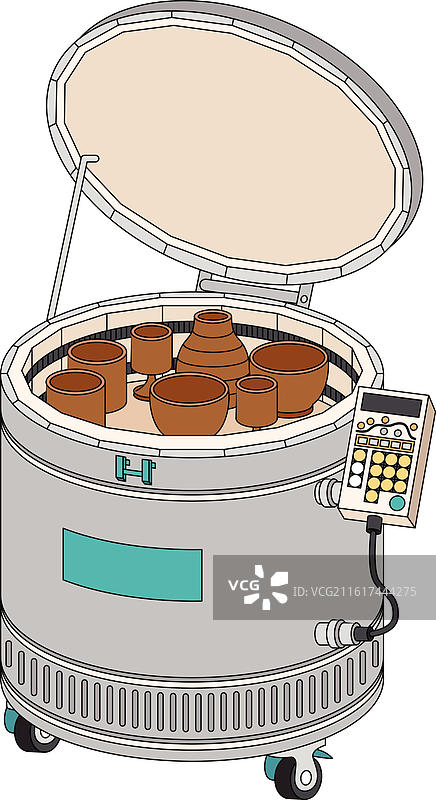 陶艺工具电窑炉设备中高温智能陶瓷烧制专用窑图片素材