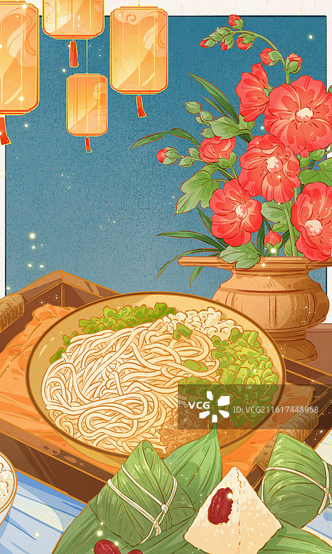 二十四节气·夏至 国风插画图片素材