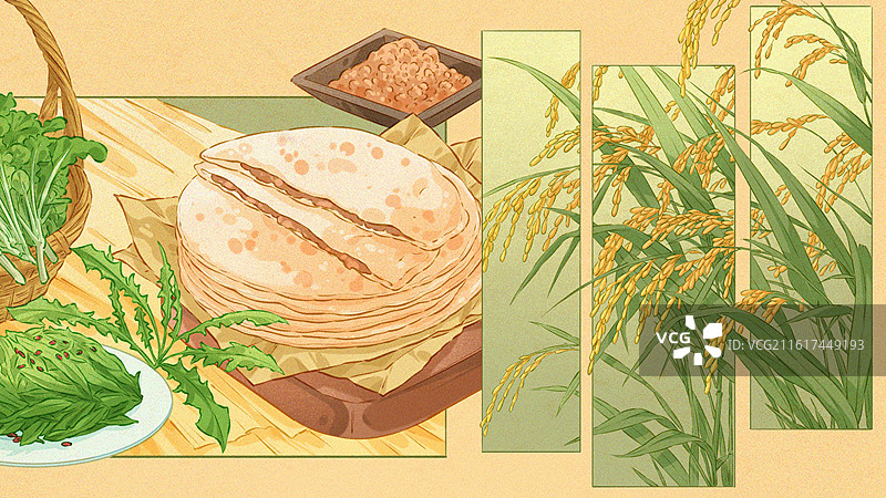 二十四节气·小满 国风插画图片素材