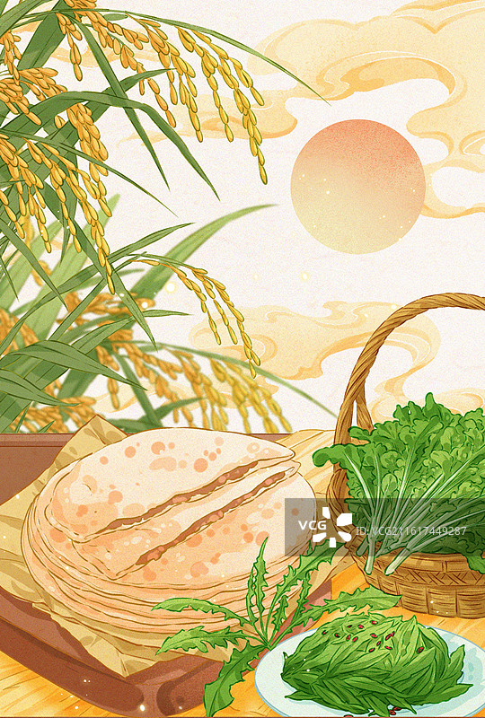 二十四节气·小满 国风插画图片素材