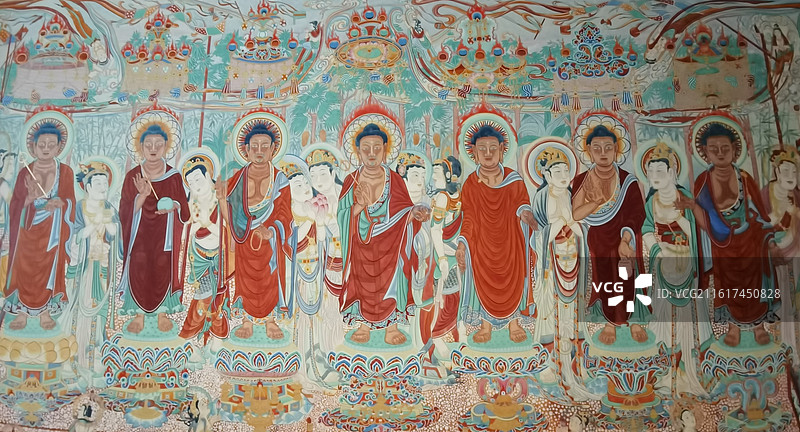 西安大唐西市：敦煌壁画（仿）图片素材