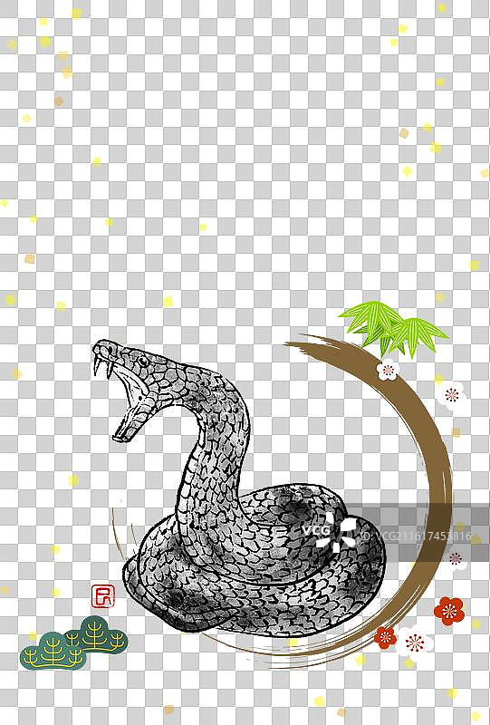 2025蛇年日式新年图片素材