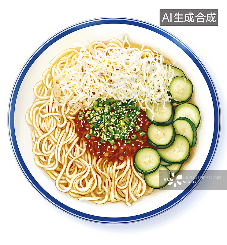 【AI数字艺术】凉拌面和黄瓜图片素材
