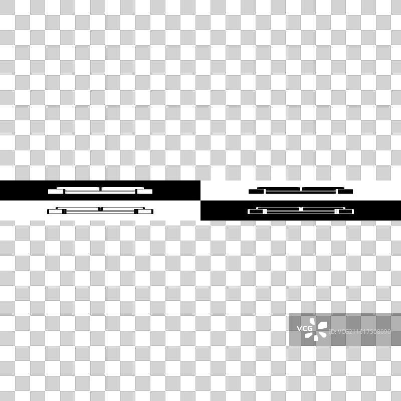 电影院座椅图标，孤立在黑白背景上图片素材