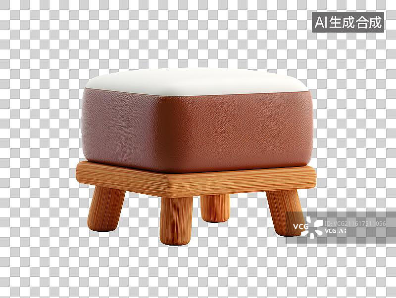 【AI数字艺术】一个棕色的卡通凳子图片素材