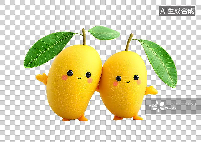 【AI数字艺术】两个可爱的卡通芒果图片素材