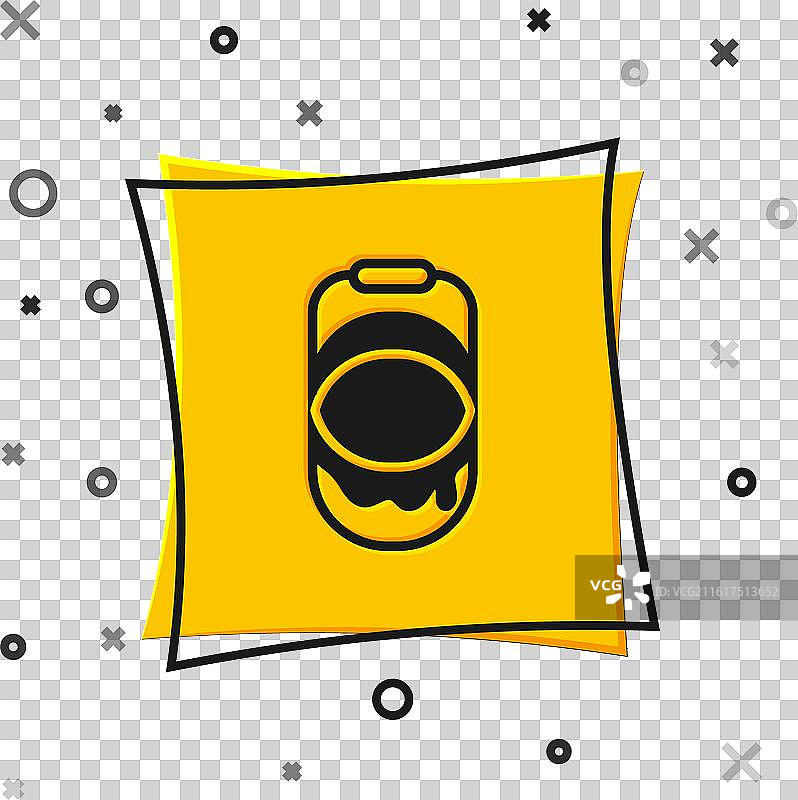 黑色油漆桶图标，孤立在白色背景上图片素材