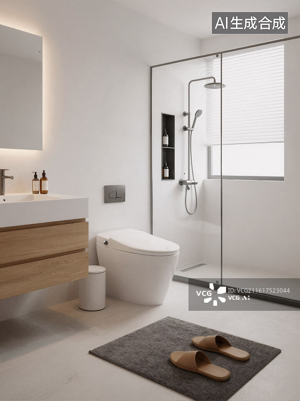 【AI数字艺术】现代简约浴室设计图片素材