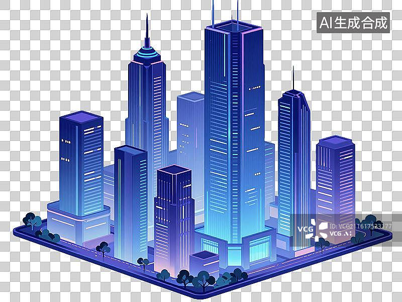 【AI数字艺术】未来AI都市夜景图片素材