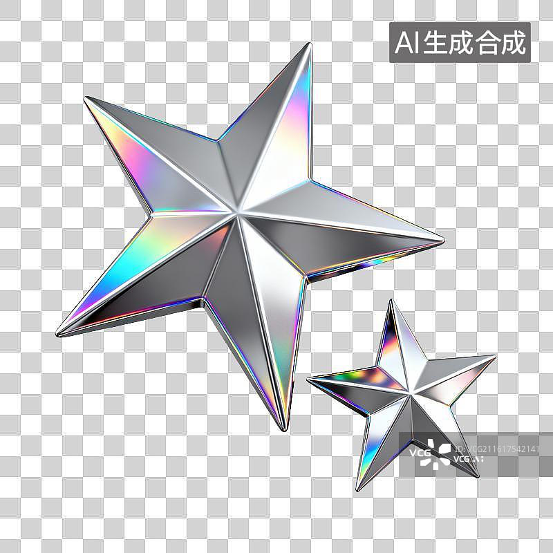 【AI数字艺术】镭射星星炫彩装饰背景场景图片素材