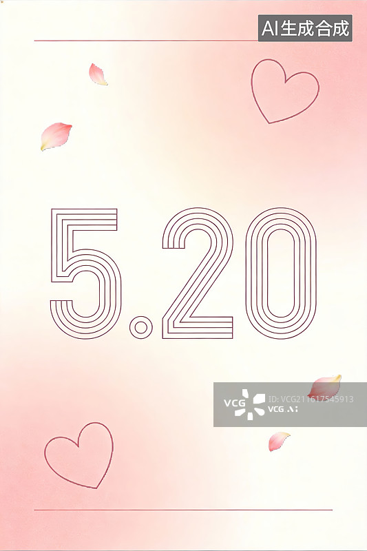 【AI数字艺术】5.20爱心花瓣背景图图片素材