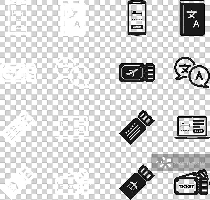 在线预订机票和酒店的翻译设置图片素材