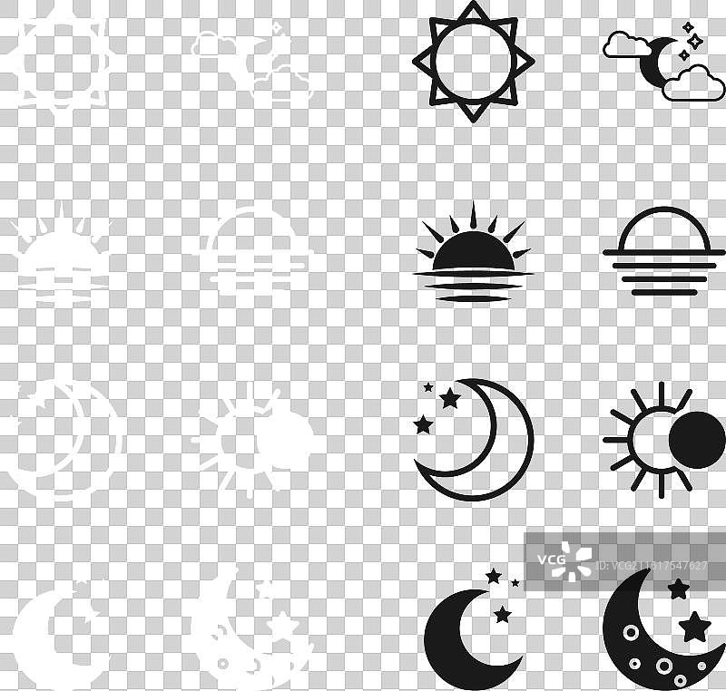 日落时分，月亮和星星伴随的云彩，月食图片素材