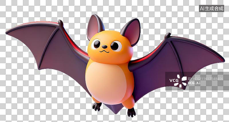 【AI数字艺术】果蝠3D卡通免抠元素图片素材