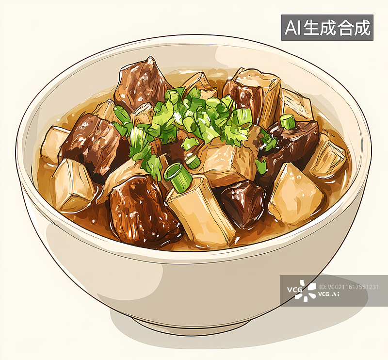 【AI数字艺术】美味的红烧牛肉图片素材