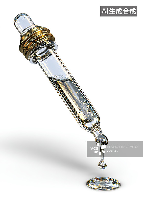 【AI数字艺术】玻璃滴管滴落液体图片素材