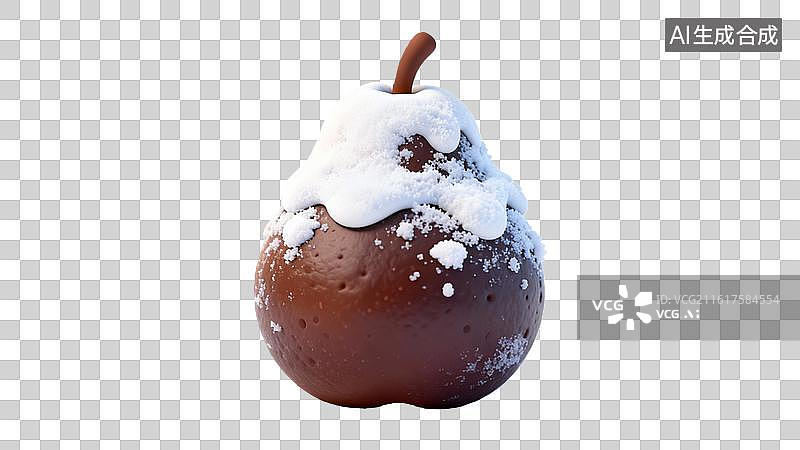 【AI数字艺术】覆盖着雪花的梨   东北冻梨图片素材