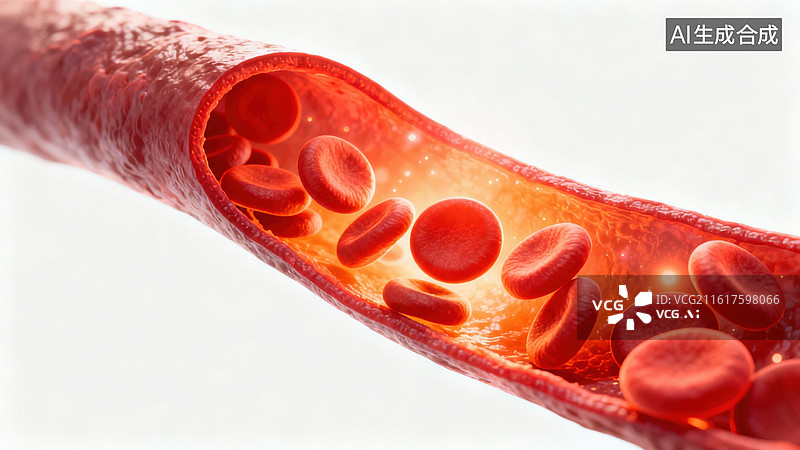 【AI数字艺术】血液在血管中流动图片素材