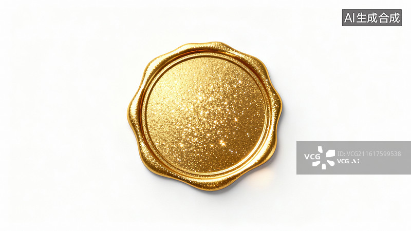 【AI数字艺术】金色蜡封印章特写图片素材
