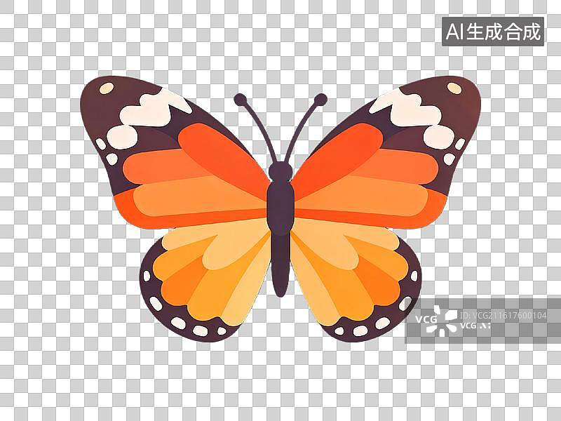 【AI数字艺术】橙色蝴蝶矢量图图片素材