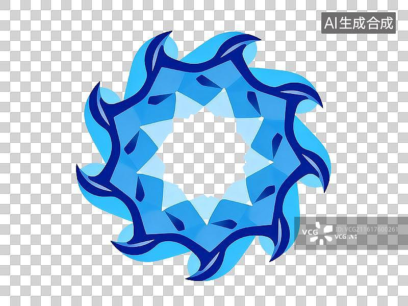 【AI数字艺术】蓝色抽象几何图案图片素材