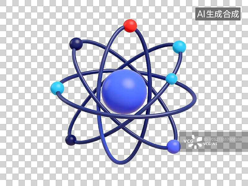 【AI数字艺术】原子结构模型示意图图片素材