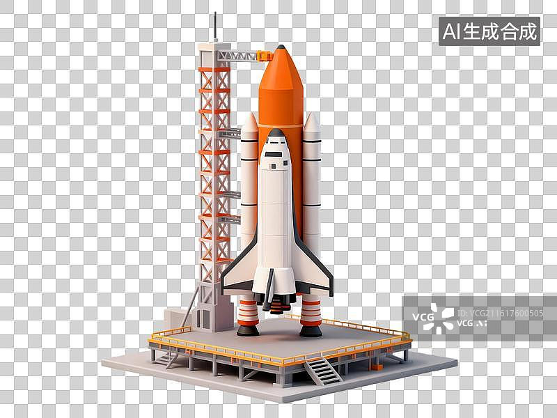 【AI数字艺术】航天飞机发射装置模型图片素材