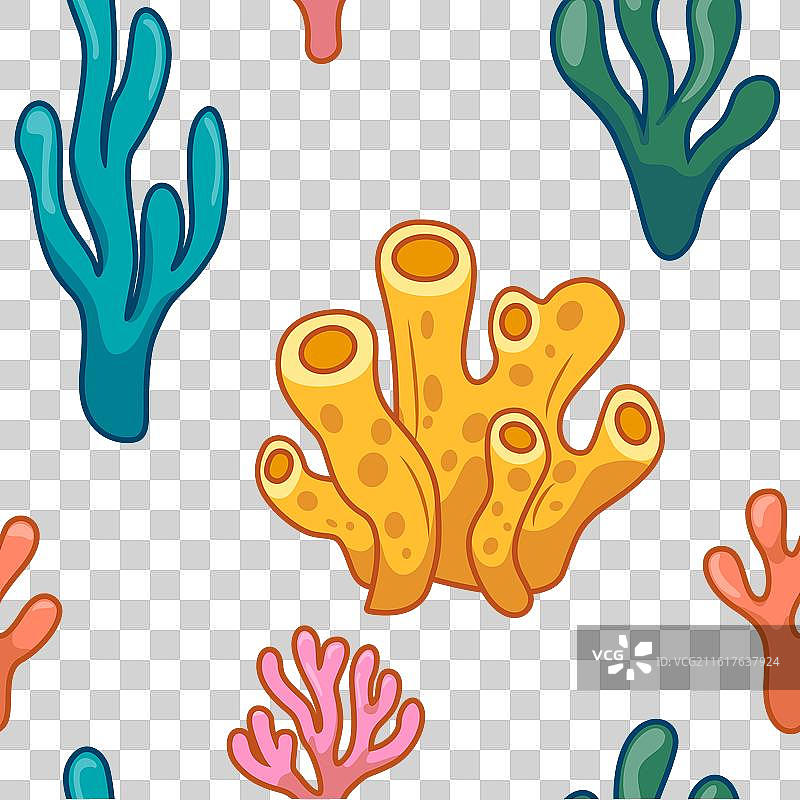 海底生物可爱四方连续平铺图案图片素材