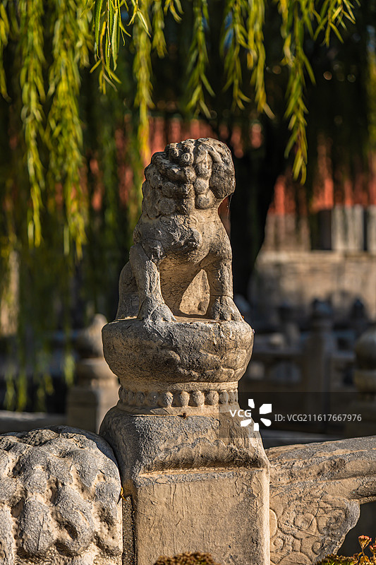 北京故宫 断虹桥 石狮子 北京秋天 中式意境图片素材